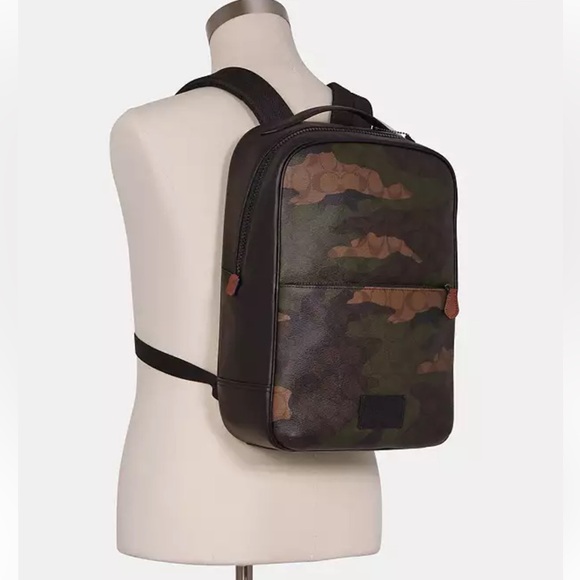 Coach Westway Signature Canvas Camo Camouflage Print Unisex Backpack Book Bag - Picture 4 of 16